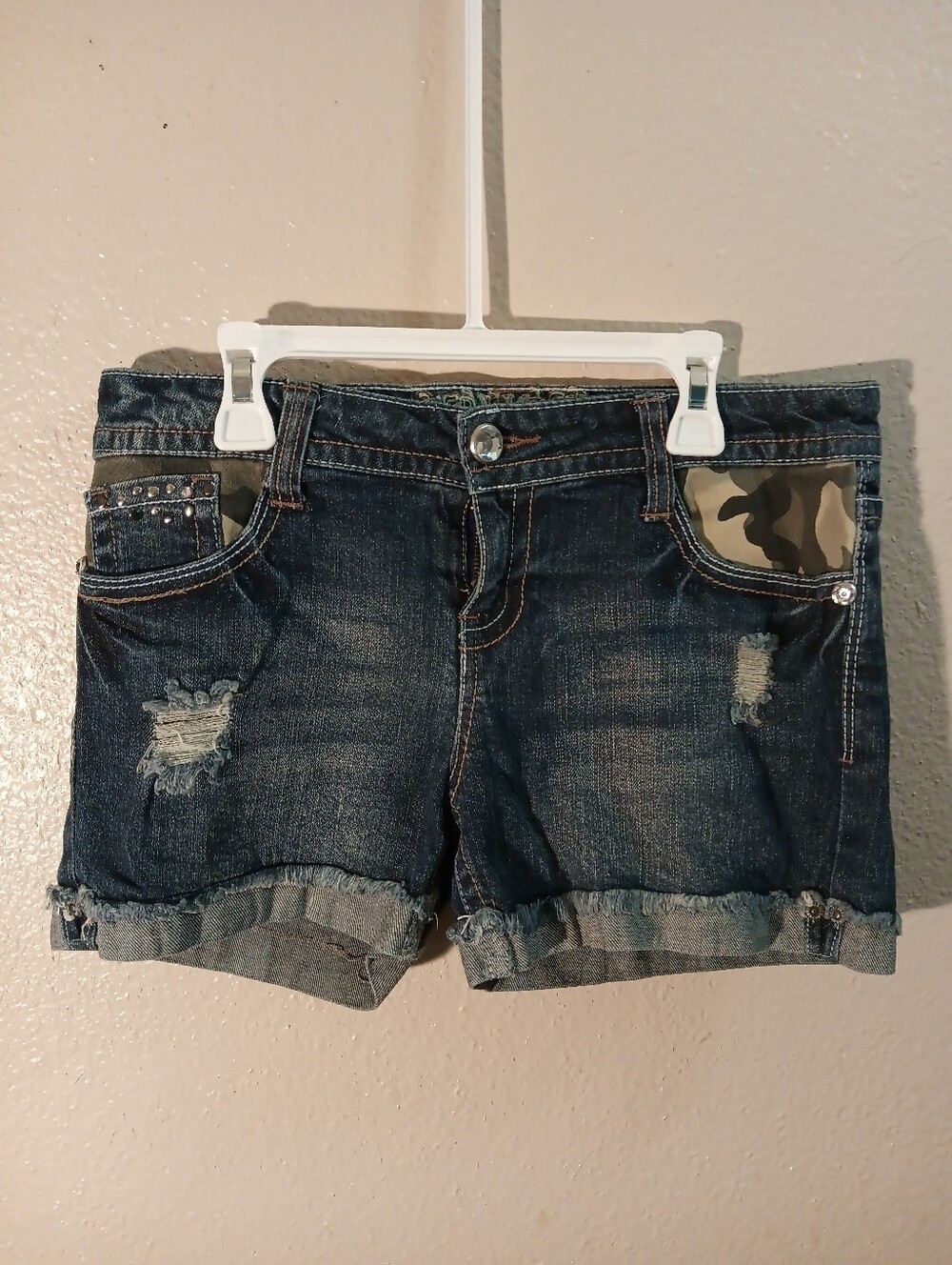 Truce Women's Distressed Denim Shorts